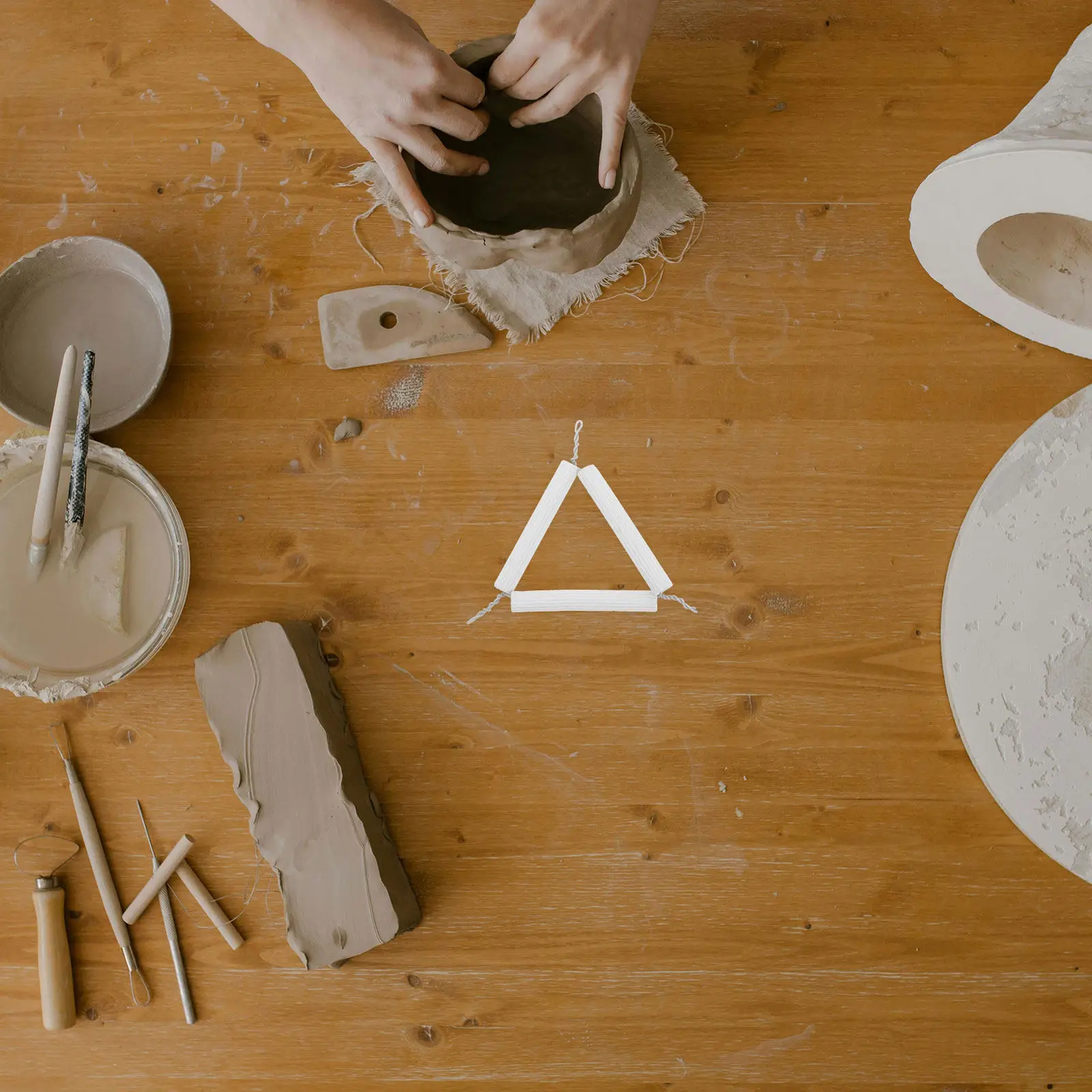 6Pcs Clay Triangle Crucible Holder High Temperature Resistance Stable Ceramic Triangular Rack Lab Crucible Support Jewelry