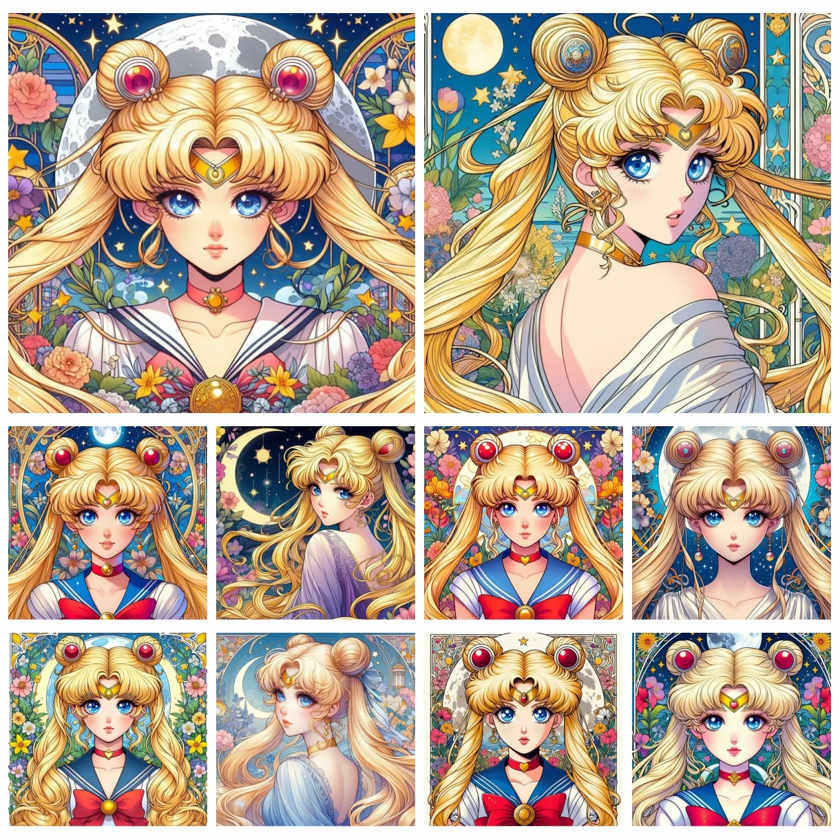 

5D DIY японское аниме круглая бриллиантовая Бриллиантовая вышивка искусственного воина Tsukino Usagi ручная работа мозаика подарок