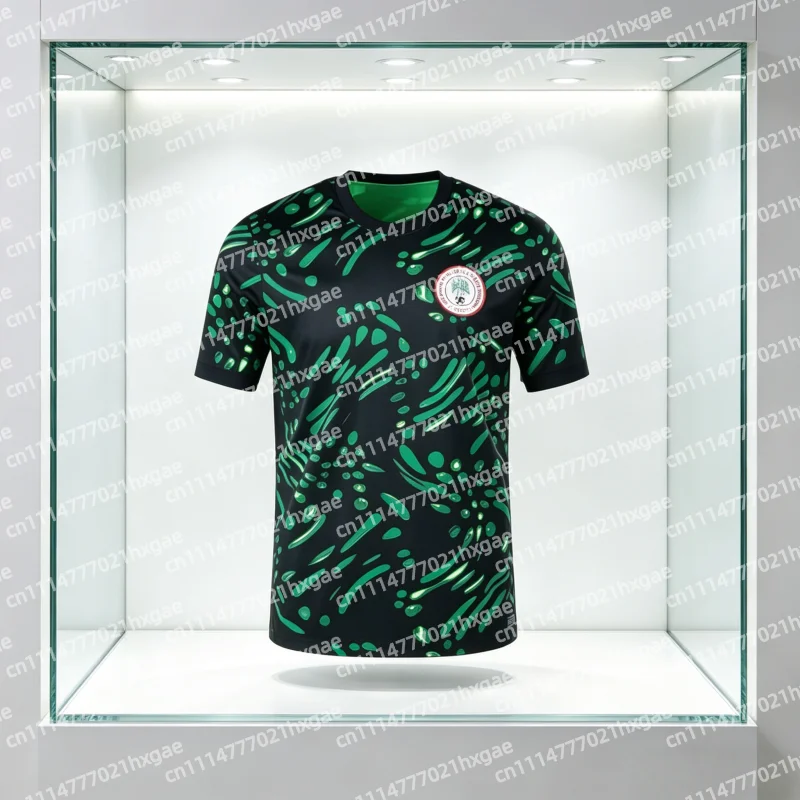 Camisa de Futebol da Seleção da Nigéria 2026 (Modelo Fora de Casa) - Verão, Secagem Rápida, Respirável, Tendência, Para Jogo e Uso Diário, Camisetas para Família e Crianças, Blusas de Secagem Rápida