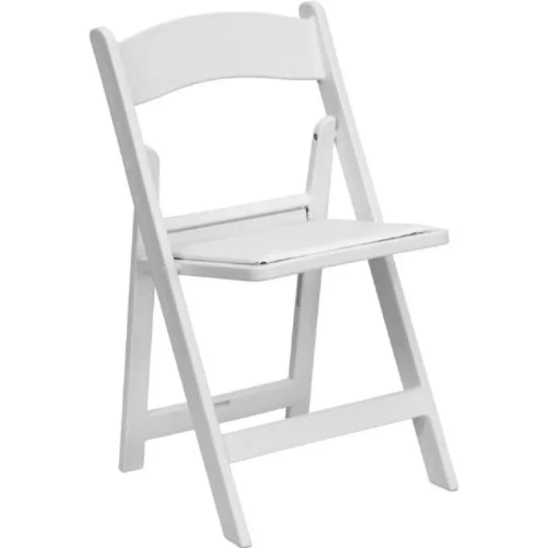 2 Pack HERCULES Series 800 lb. Capacity White Resin Folding Chair with Slatted Seat