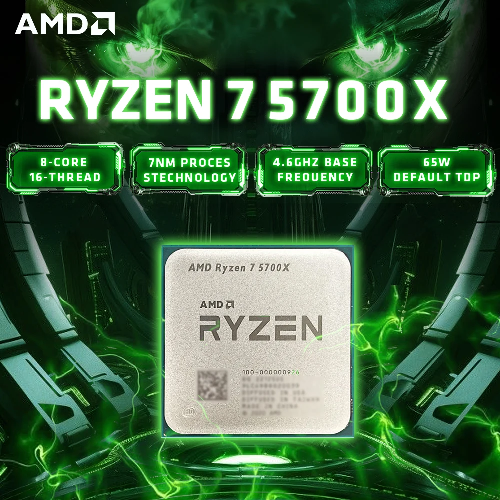 

AMD Ryzen 7 5700X 65W 8-Core Desktop Processor (AM4, 3.4GHz Base, up to 4.6GHz, 32MB Cache, DDR4) - Cooler Not Included