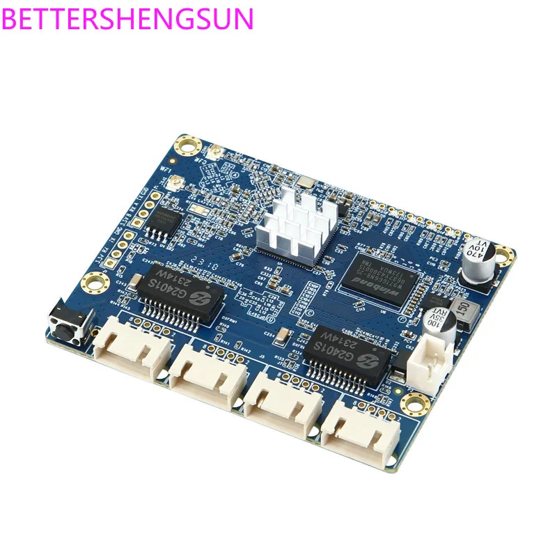 Mini Built-in 300M Wireless WiFi Hotspot Router Module 4-Port XH2.54 Header Ethernet Port Repeater Bridge Router Motherboard