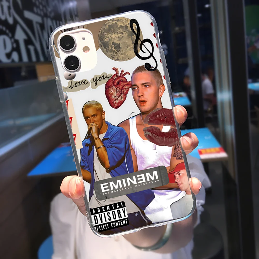 Singer Eminem Phone Case For Iphone 15 11 13 14 Pro Max 7 8 Plus X Xr Xs Max Se2020 12mini Transparent Cover