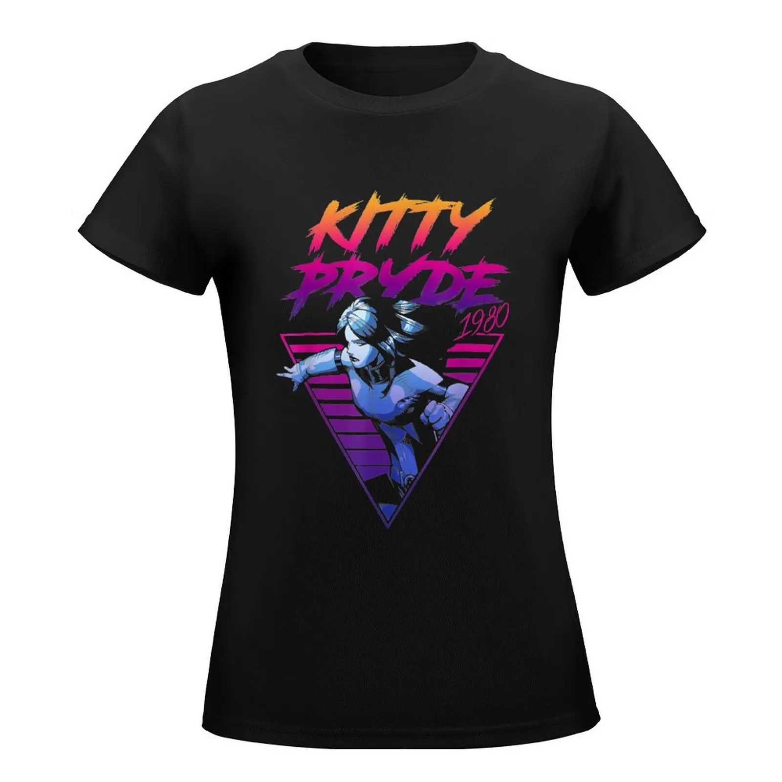 S Men Kitt Pryde Retro Neon Triangle T-Shirt anime clothes female summer tops summer blouses woman 2024