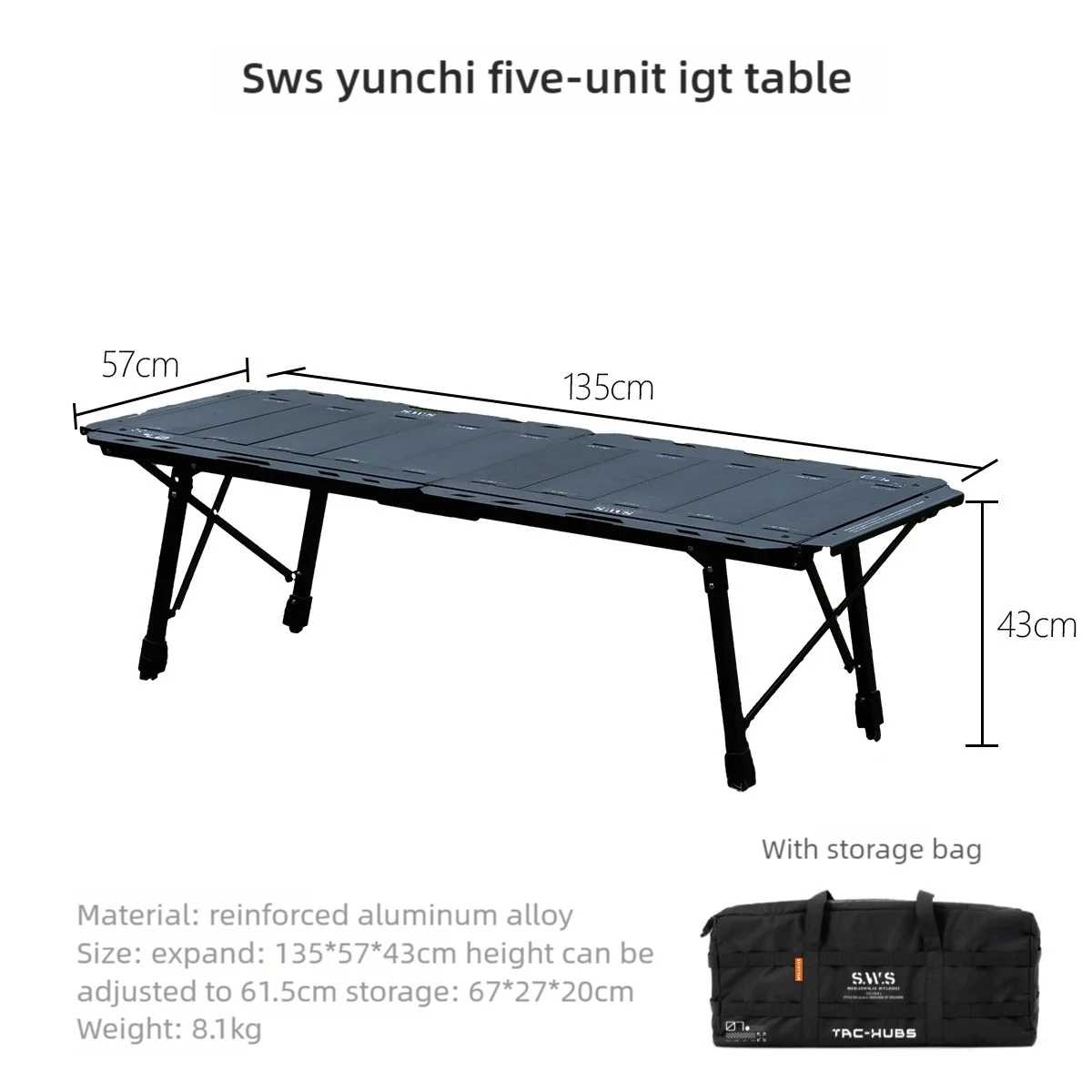 WELLHIKE 屋外 SWS 5 ユニット IGT テーブルアルミ多機能折りたたみ