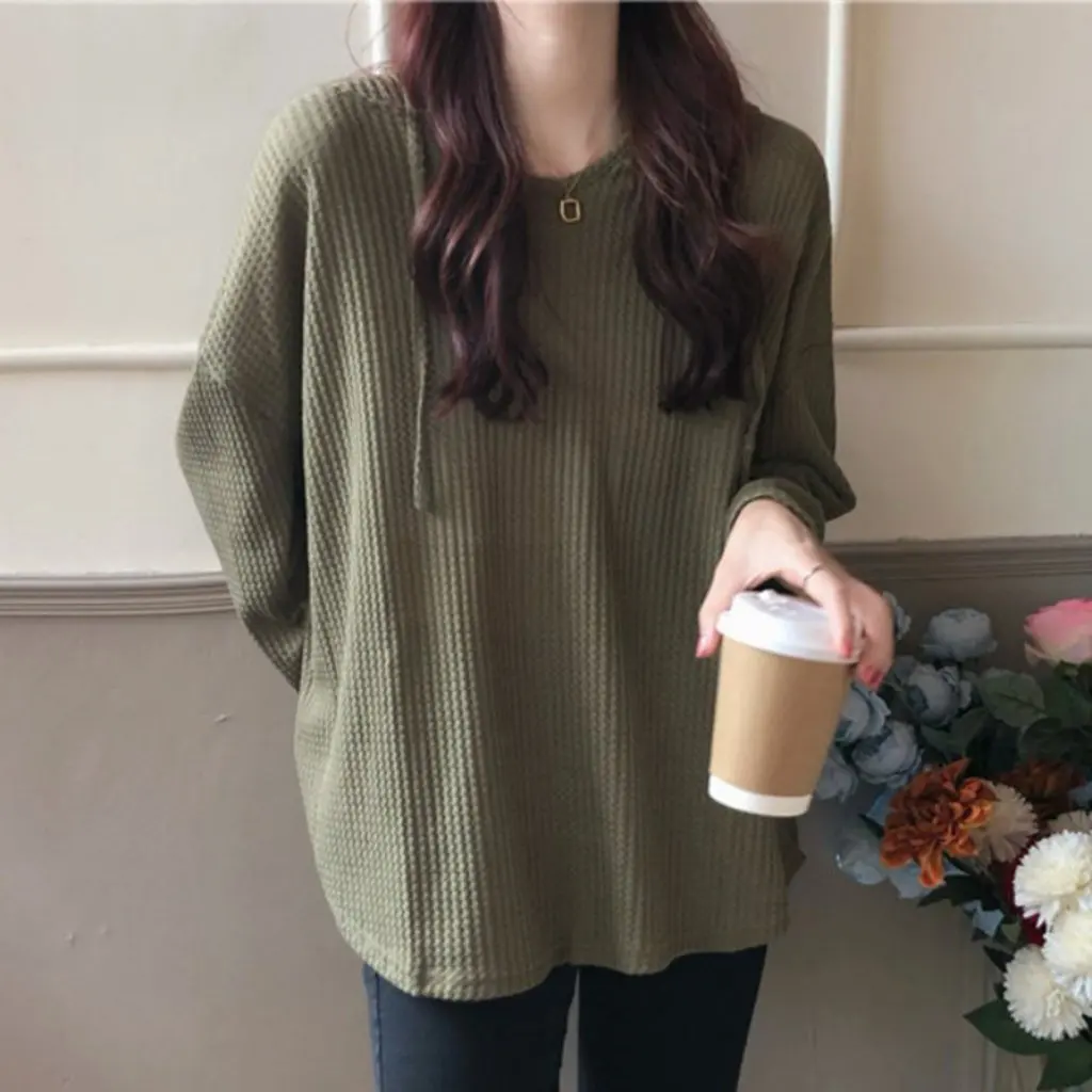 

Women's Trendy Ins Long Sleeve Hooded Pullover Sweatshirt Korean Style Loose Lazy Style Spring Autumn New Arrival