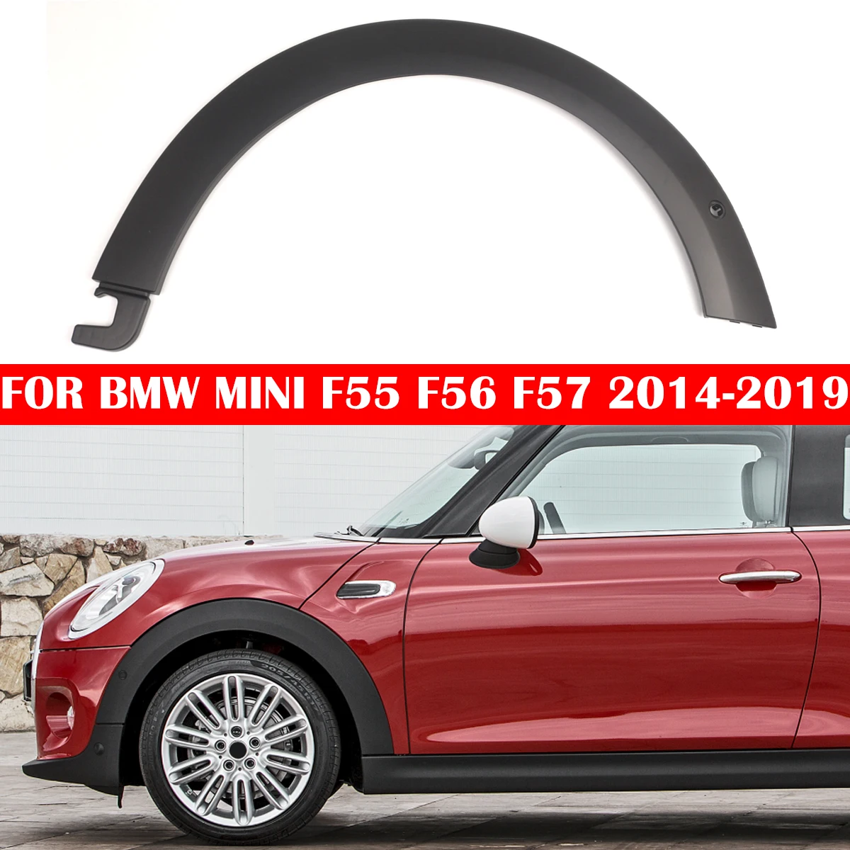 

Car Wheel Arch Trim Eyebrow Upper Fender Rubber Cover Auto Fender Parts For MINI F55 F56 F57 2014-2019 51777403259 51777403260