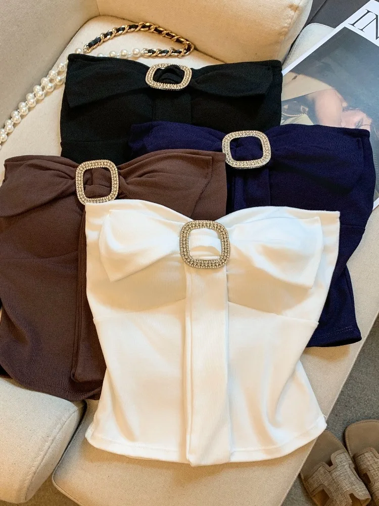 

Sexy Knot Slim Fit Tank Top Women's Spring Summer New Style Base Layer Shirt Girl's Hot Girl Style Fashion Polyeste...