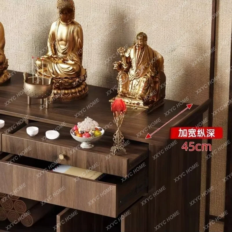 

Solid wood offering table Buddhist niche living room New Chinese incense case Taiwan Guan Gong God of Wealth Buddha statue