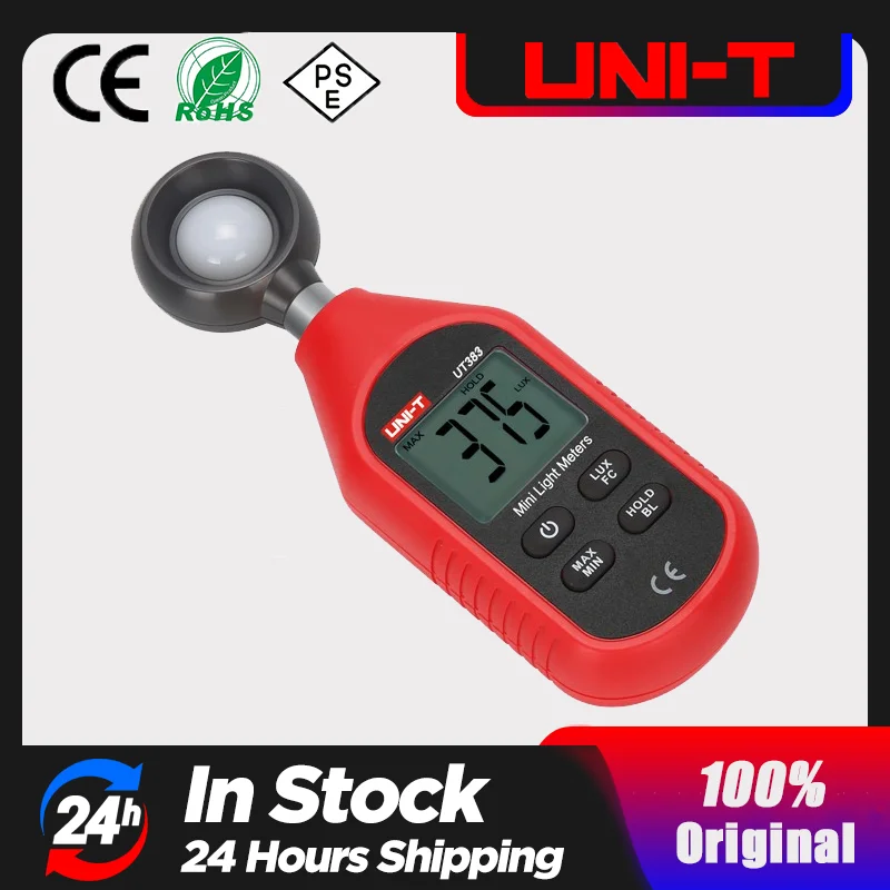 

UNI-T UT383 Light Meter 200,000 LUX Digital Luxmeter Luminance Lux Fc Test Max Min Illuminometers Photometer UT383BT Bluetooth