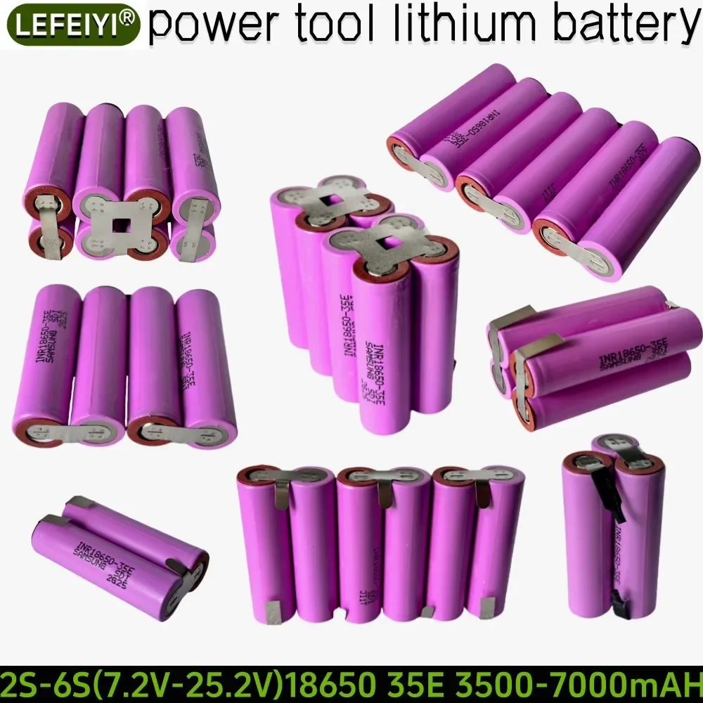 New 20A 18650 35E 3500mAh 7000mAh 3S 4S 5S 6S  7.4V 12.6V 14.8V 18V 25.2V 29.6V Screwdriver Battery Welding Battery Pack