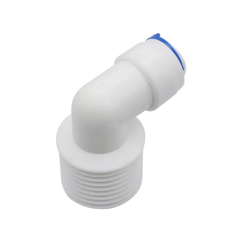 Codo de agua RO de acoplamiento rápido, manguera OD de 6,35mm, sistema de ósmosis inversa macho de 1/2 ", adaptadores de conector de tubería de riego de plástico