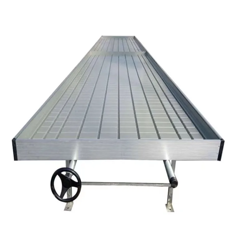 

2025Hydroponic Equipment Rolling Table Growth Ebb and Flow Down Table Agricultural Greenhouse Logistics Seedbed Bench