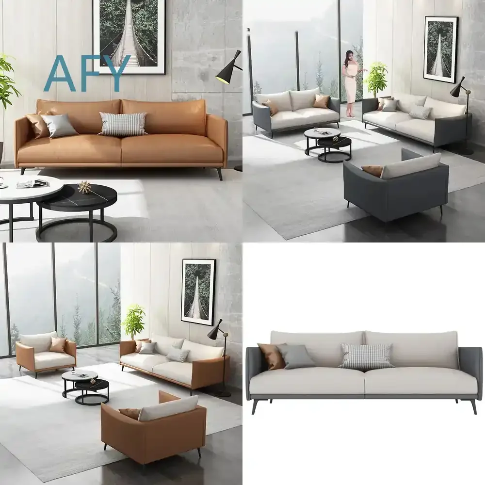 Modern Style Office Sofas Leather Waiting Salon Sofas 1 2 3 Seater Turkey Simple Sofa Set Furniture Living Room for Office