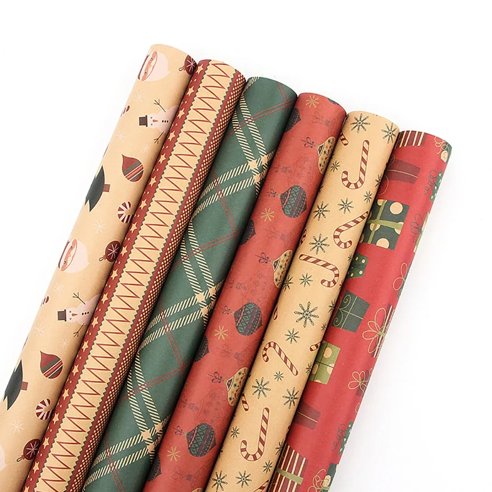 Christmas Kfrat Wrapping Paper Wedding Green Decoration Gift Wrap Artware Kraft Packing Paper Vellum New Year\'s Eve Decorations