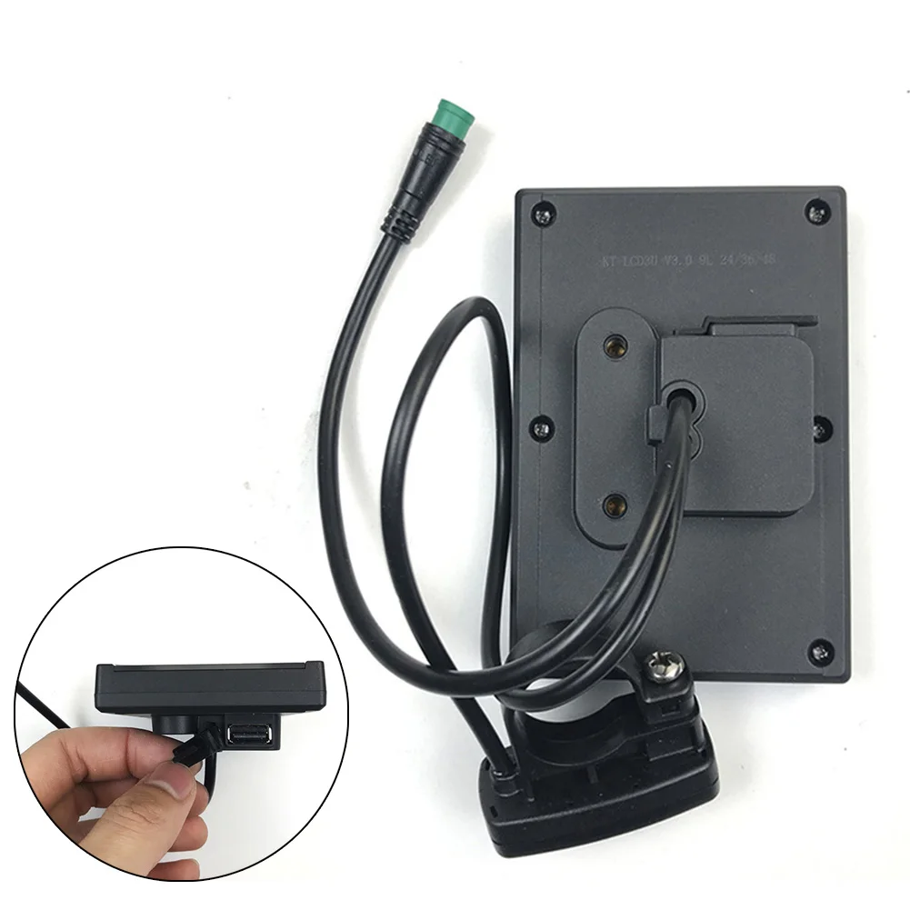 -LCD3U LCD Display Module for E-Bikes Featuring Waterproof 5 Pin Connector USB Port and Compatibility with Controllers