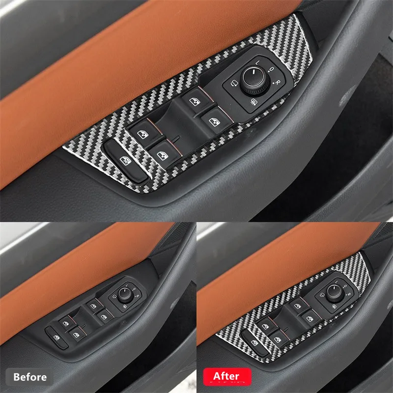 Carbon Fiber Car Interior Decoration Sticker Modification Cover Trim Strips For Volkswagen VW CC 2017-2023 Car Inner Accessories