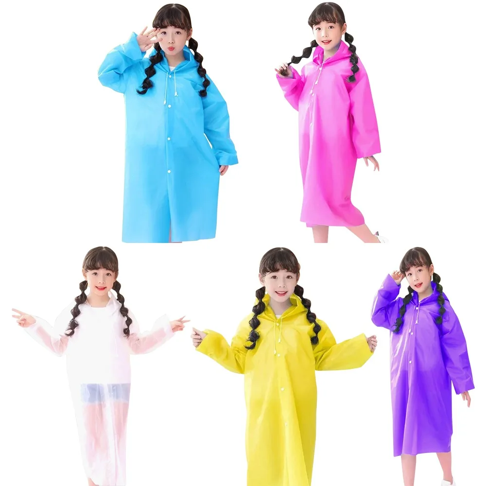 Creative EVA Kids Raincoat Full Body Non-disposable One-Piece Raincoat Waterproof Durable Reusable Poncho Unisex