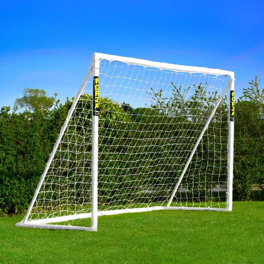 

8x6ft Soccer Goal for Backyard - Quick 4-Min Setup, Durable PVC Frame, Weatherproof Net, Includes Target Sheet & Ball