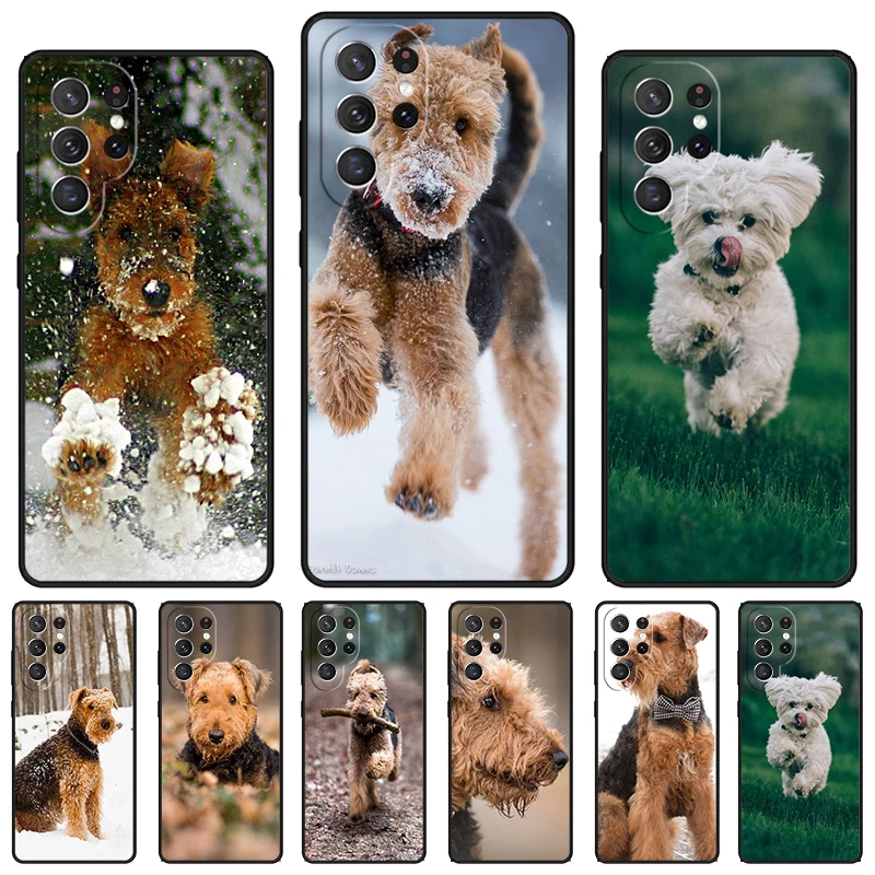 Airedale Terrier Dog phone case For Samsung Galaxy S24 S23 S22 Ultra Note 10 20 Plus S8 S9 S10 S20 S21 FE Cover