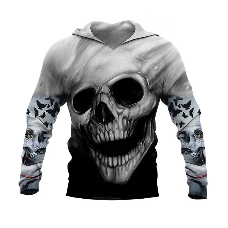 

Skull Terror Sweatshirt Fashion Hoodies 3D Print Casual Clothes For Men Clothing Long Sleeve Tops Y2k Halloween Suprem Increase