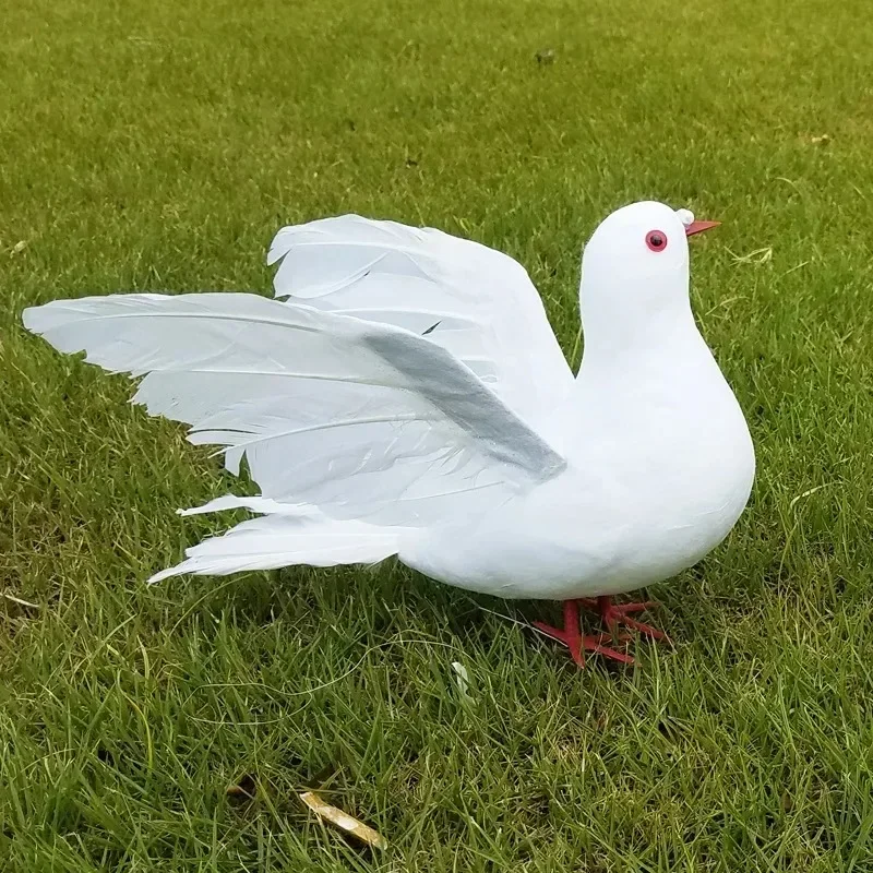 Simulation Doves Portable Model Feather Bird White Doves Foam Plastic Foot Multifunctional Wedding Decor for Home Party Props