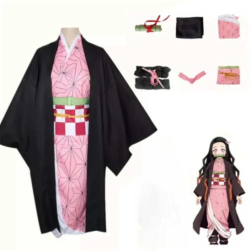 2026 Anime Characters Kamado Tanjiro, Kamado Nezuko, Tomioka Giyuu, and Agatsuma Zenitsu Cosplay Halloween Anime Costumes.