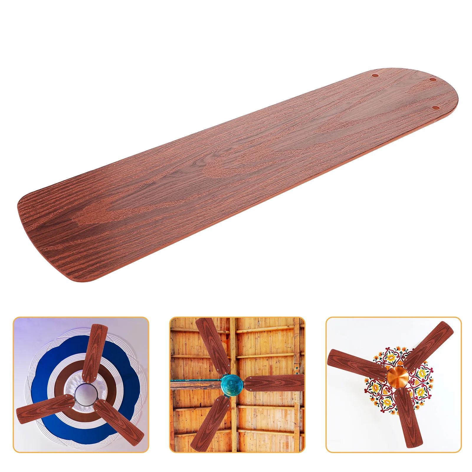 20.7inch Walnut Wood Grain Ceiling Fan Replacement Plastic Blades High-Performance Noise Reduction Stylish Upgrade