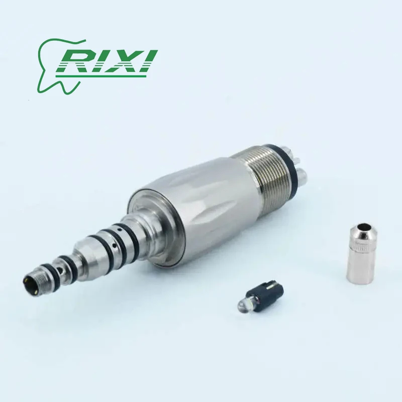 

RIXI 1 Box Dental High Speed Handpiece Coupler LED Dentist Tool 4 Holes Quick Coupling Optic Fiber For Kavo 135℃ Sterilization