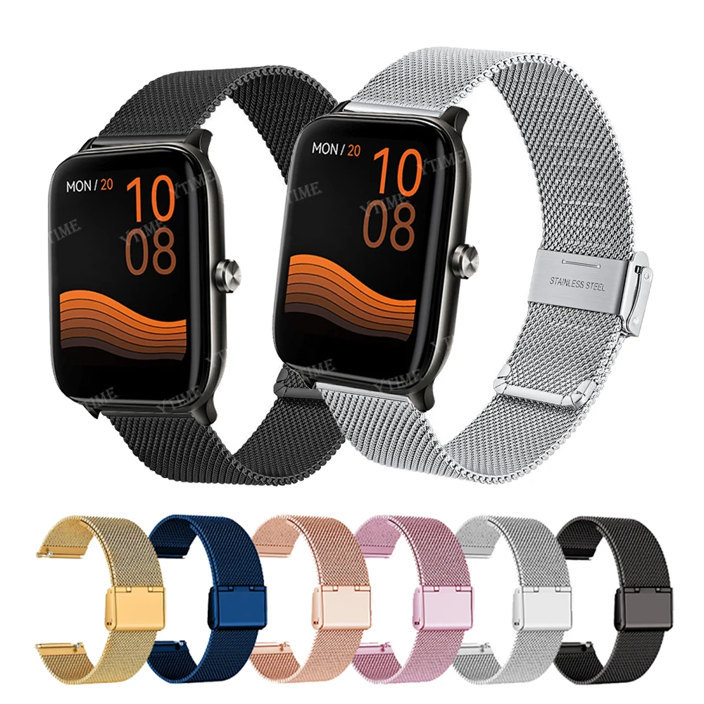 For Huawei GT3 42mm/46mm SmartWatch Band GT GT2 42mm Milanese Stainless Steel Band Bracelet Universal 20/22 mm Replacement Strap