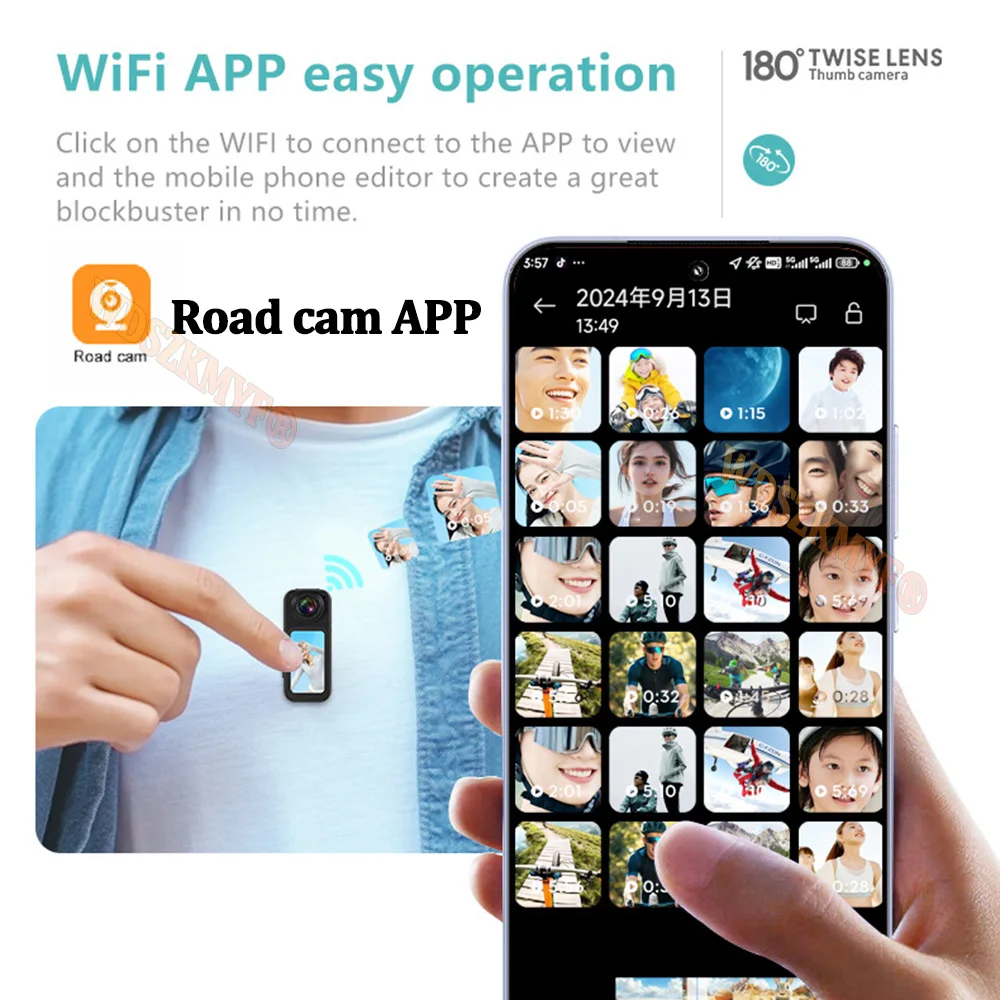 جيب كاميرا صغير حقيقي 2.7K 1080P مع حبل مغناطيسي WIFI خارجي DV 180 ° مسجل أمان محمول للعمل الرياضي قابل للدوران #6