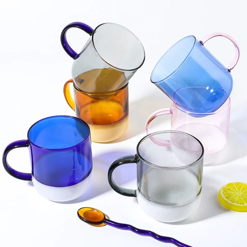 Borosilicate Mug Glass Mug Heat-resistant Glass Cup Drinkware Tea Juice Milk Cup Coffee Mug Home Water Glasses Glass Coffee Cup