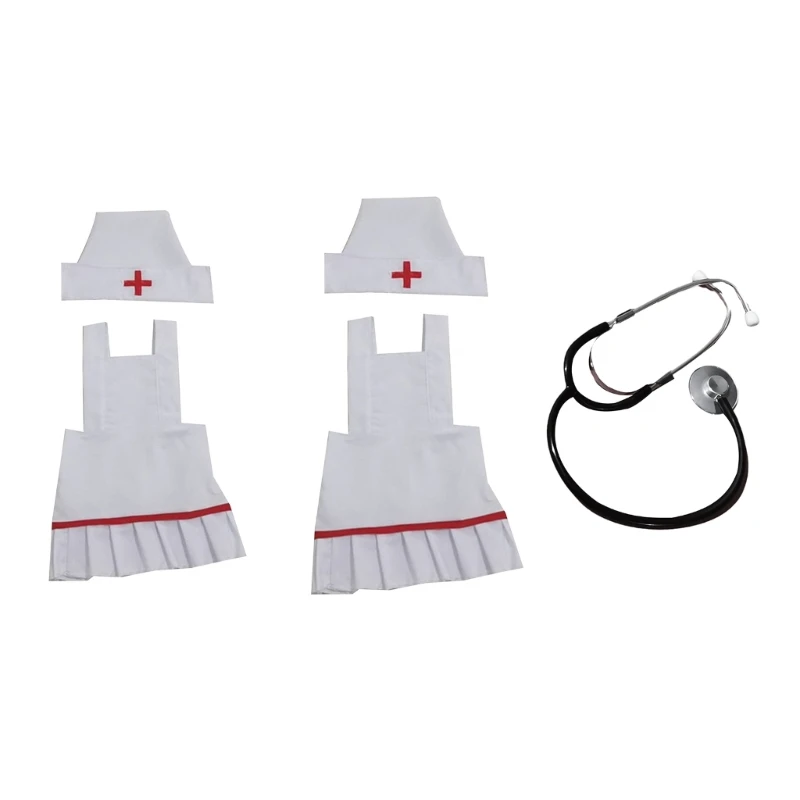 Newborn Nurse Costume Hat Clothing Set Photo Shooting Clothes Photo Props 0-12M Baby Photography Outfit Baby Shower Gift P31B