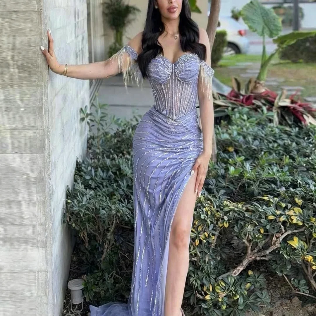 Customized Off-the-shoulder Dress formal evening dresses birthday party prom gowns for women