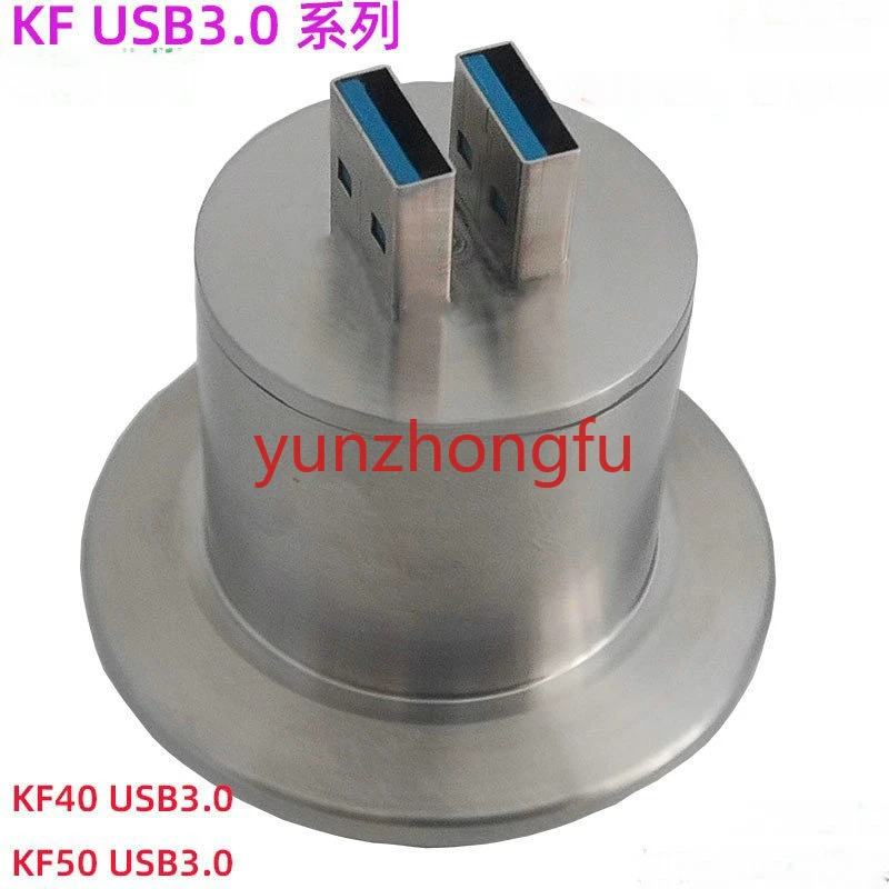 2 Core USB3.0 Vacuum Feed-Through Electrode Custom 304 Stainless Steel KF40 KF50  Flange