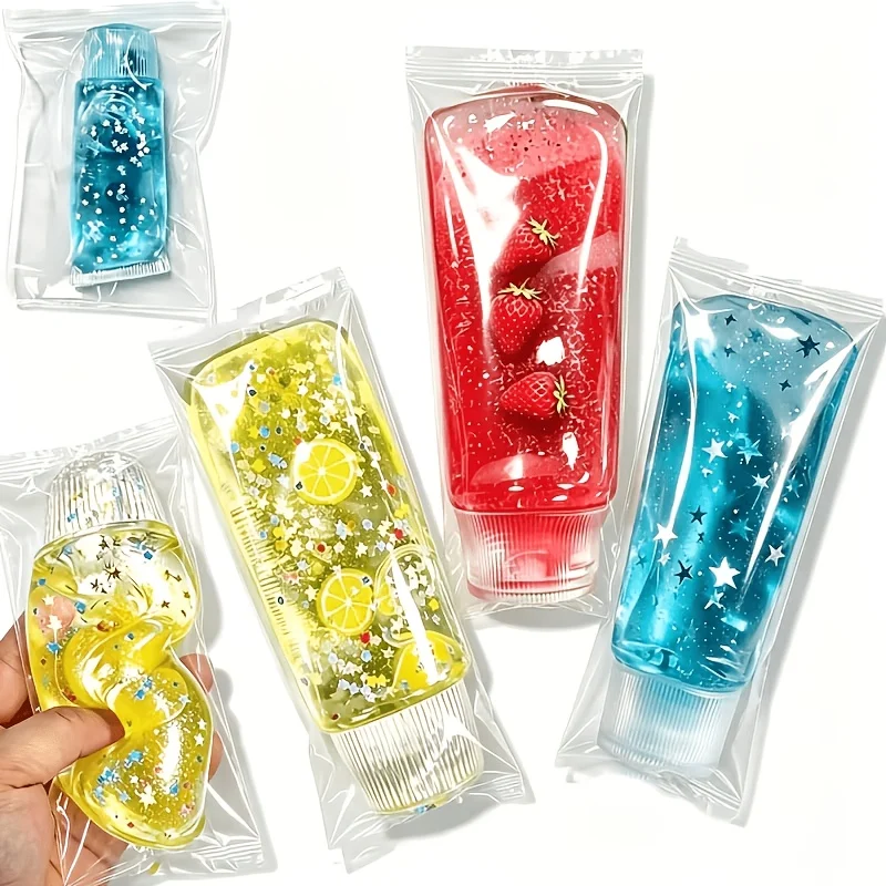Cute Transparent Fruit‑Shaped Toothbrush Fidget Toy, Slow Rising Sensory Squeeze Toy, Assorted Fruit Star Clover Styles, Random