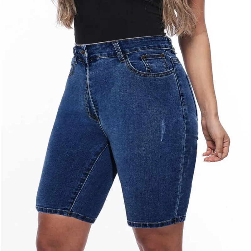 Jeans di media lunghezza casual attillati a gamba dritta più venduti eBay transfrontalieri da donna Faion Stagione primaverile Lunghezza cinque quarti