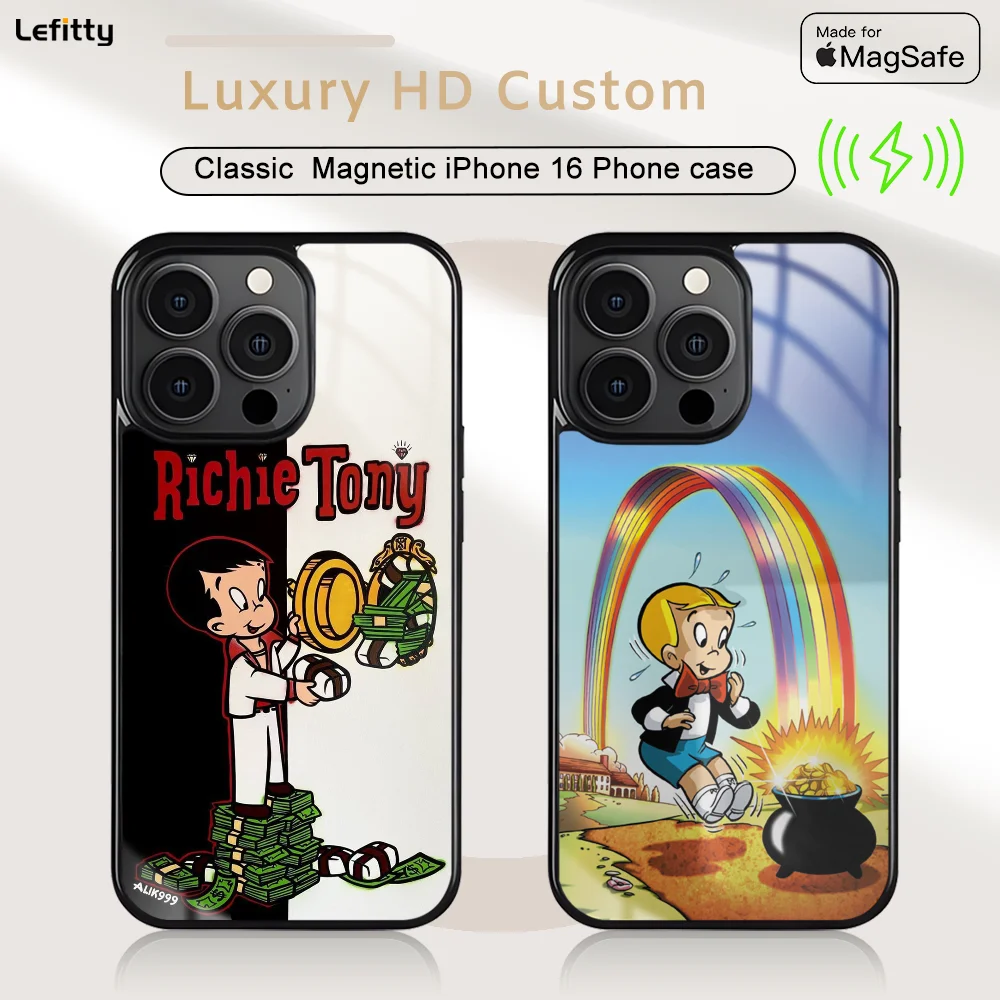 

Cute R_Richie And R_Rich Phone Case For iPhone 16 15 14 13 12 11 Pro Max Plus Mini Magnetic Magsafe Wireless Charging Cover