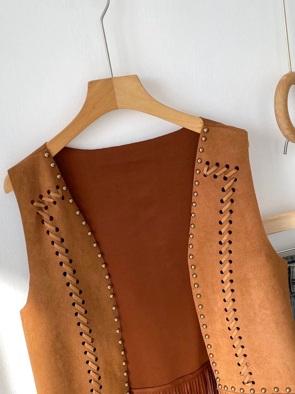 Vaion Sle Heavy Work Lemon Hollow Design Svel Vest da donna Faionable Nappa Or Top per i pendolari autunnali