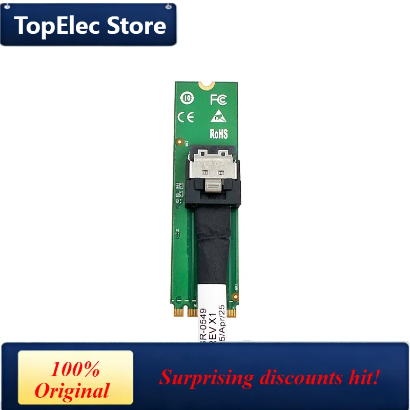 TopElec M.2 PCIe 5.0 to MCIO x4 adapter (2280) ---XIC 24MC  with MCIO to U.2 Cable (0.7m)