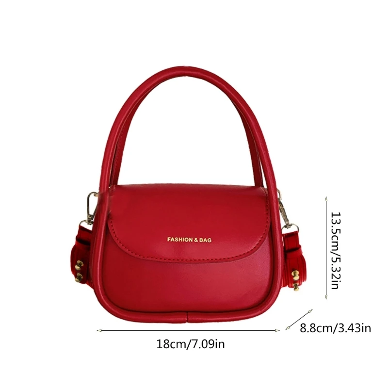 Women Shoulder Bag PU-Leather Crossbody Bag Solid Color Underarm Bag 066F