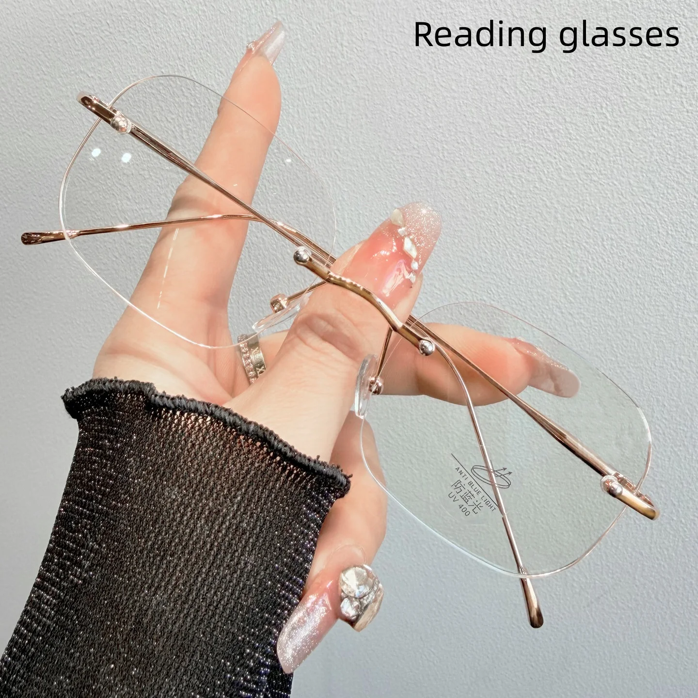 Ultra-Light, Fashionable, Square, Frameless Reading Glasses for Women, Suitable for Daily Wear and Trendy Reading
