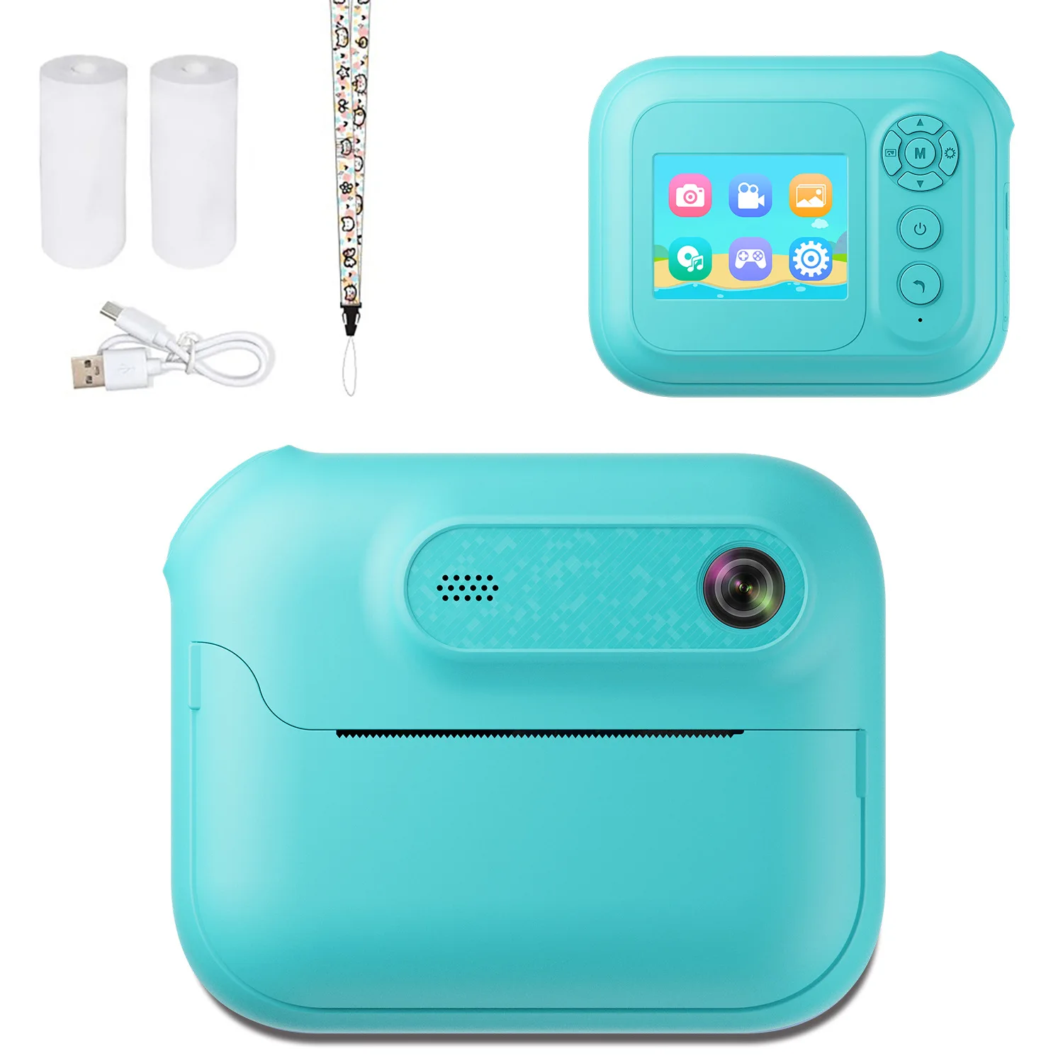 Nueva cámara de impresión para niños, cámara Digital Polaroid, Mini máquina de impresión de fotos de dibujos animados bonitos, todo en uno