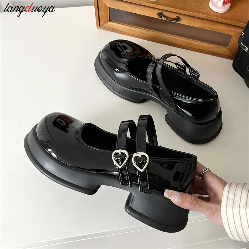 Mary Jane Schoenen Voor Vrouwen 2024 Zomer Chunky Platform Enkelband Pumps Vrouw Dikke Bodem Lolita Schoenen Schattige Harajuku Schoenen