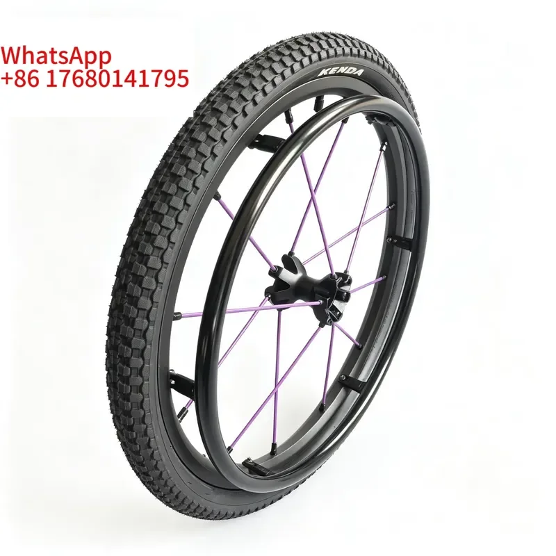 A Pair 24X1.95 Off-road Rear Wheels With PBO Fiber Spokes, Tensile Strength 850 Kg, CE Certified Wheelchair Accessories