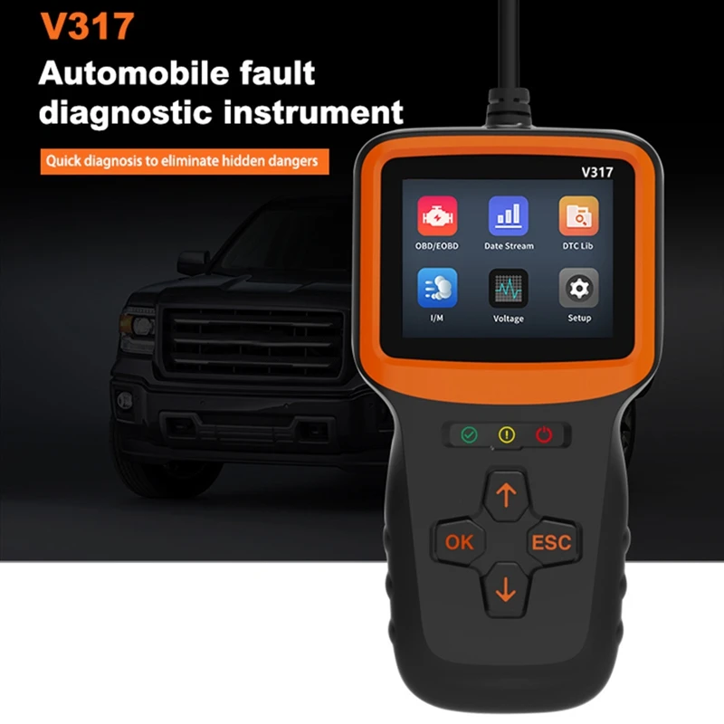 V317 Obd2 Engine Inspection Automotive Professional Diagnostic Tool Check Car Engine Fault Light Code Reader Vehicle Reset Clear