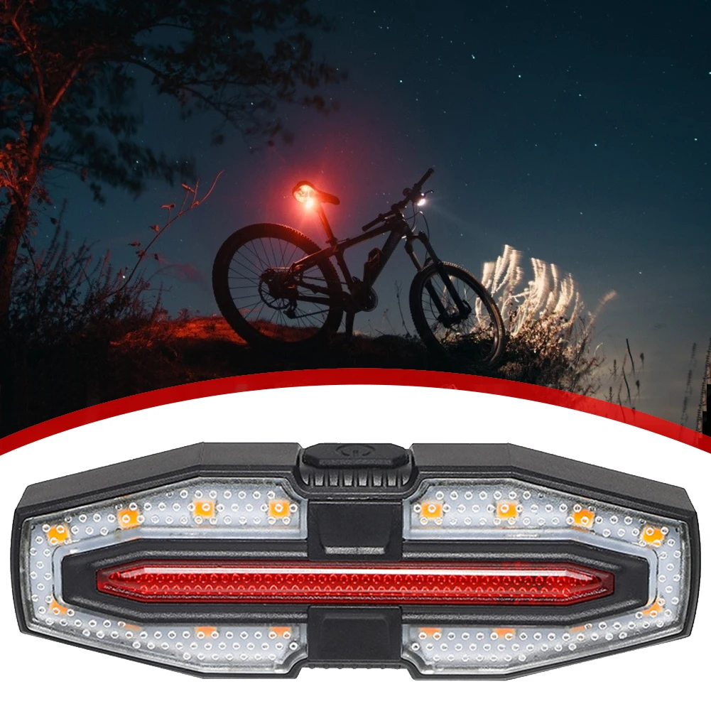 Rechargeable Warning Bike Lights with Turn Signals Cycling Back Light Wireless Remote Control Bike Rear Light for Safety Cycling