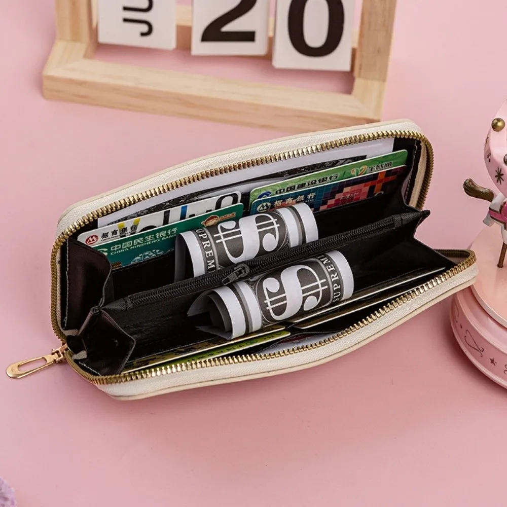 المحمولة الكرتون كابيبارا محفظة طويلة بو الجلود متعدد الطبقات محفظة نسائية للعملات المعدنية سستة للماء حامل بطاقة الائتمان النساء