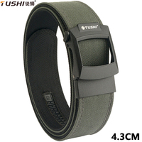 TUSHI 4.3CM Tactical Belt For Men Alloy Quick Release Buckle Hard Nylon Belt Male Outdoor Military Belt Accessories Multi-size