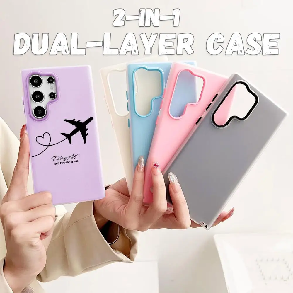 Midnight Flight Love Trail Phone Case For Samsung Galaxy S25 S24 S23 Ultra Jelly Clear Case Soft TPU 2-in-1 Shockproof Cover
